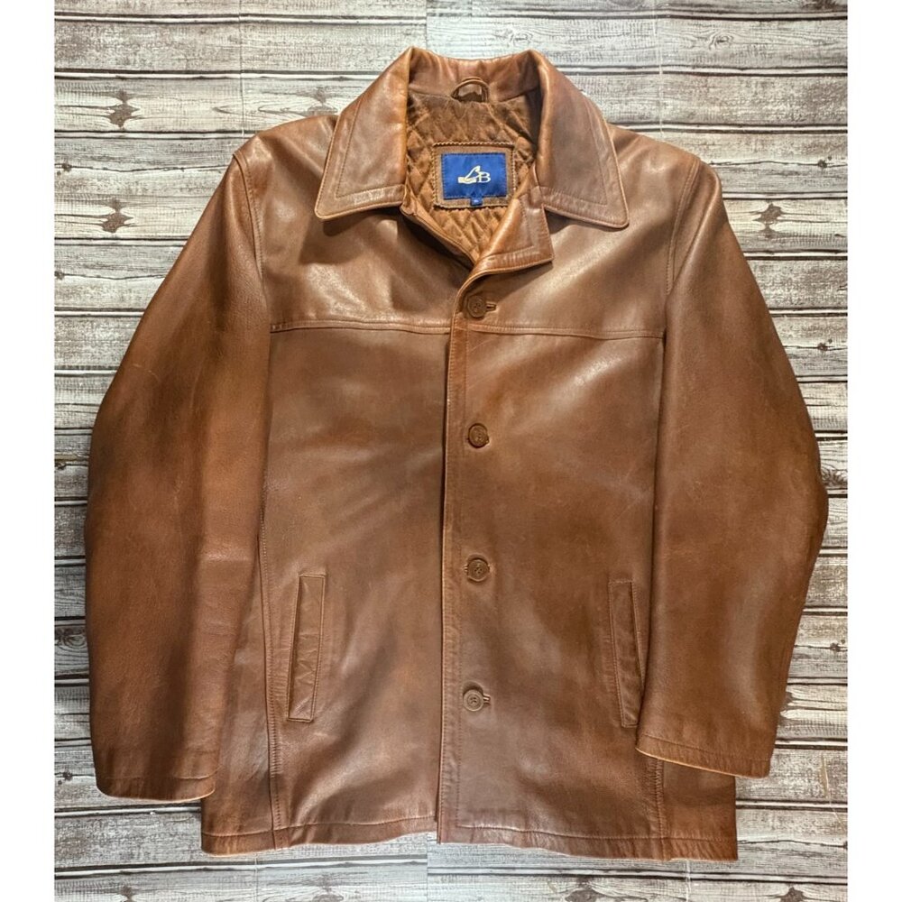 Corty Bennett Heavy Leather Blazer coat Jacket Size XL color Brown
